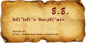 Bábás Benjámin névjegykártya